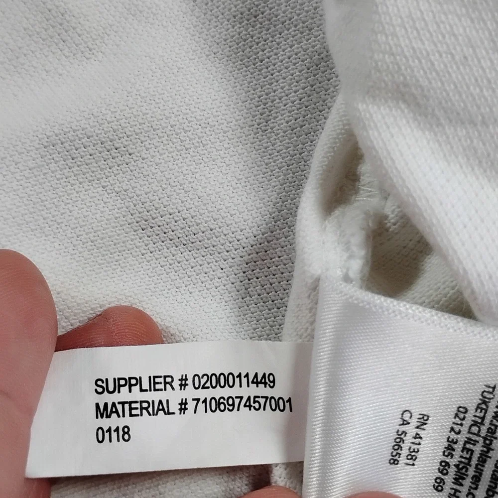 Polo Ralph Lauren Men Big Pony Polo Shirt White XXL Custom Slim Fit